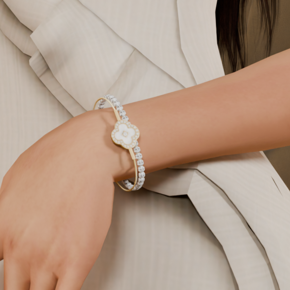 Crystal Clover Bracelet Set